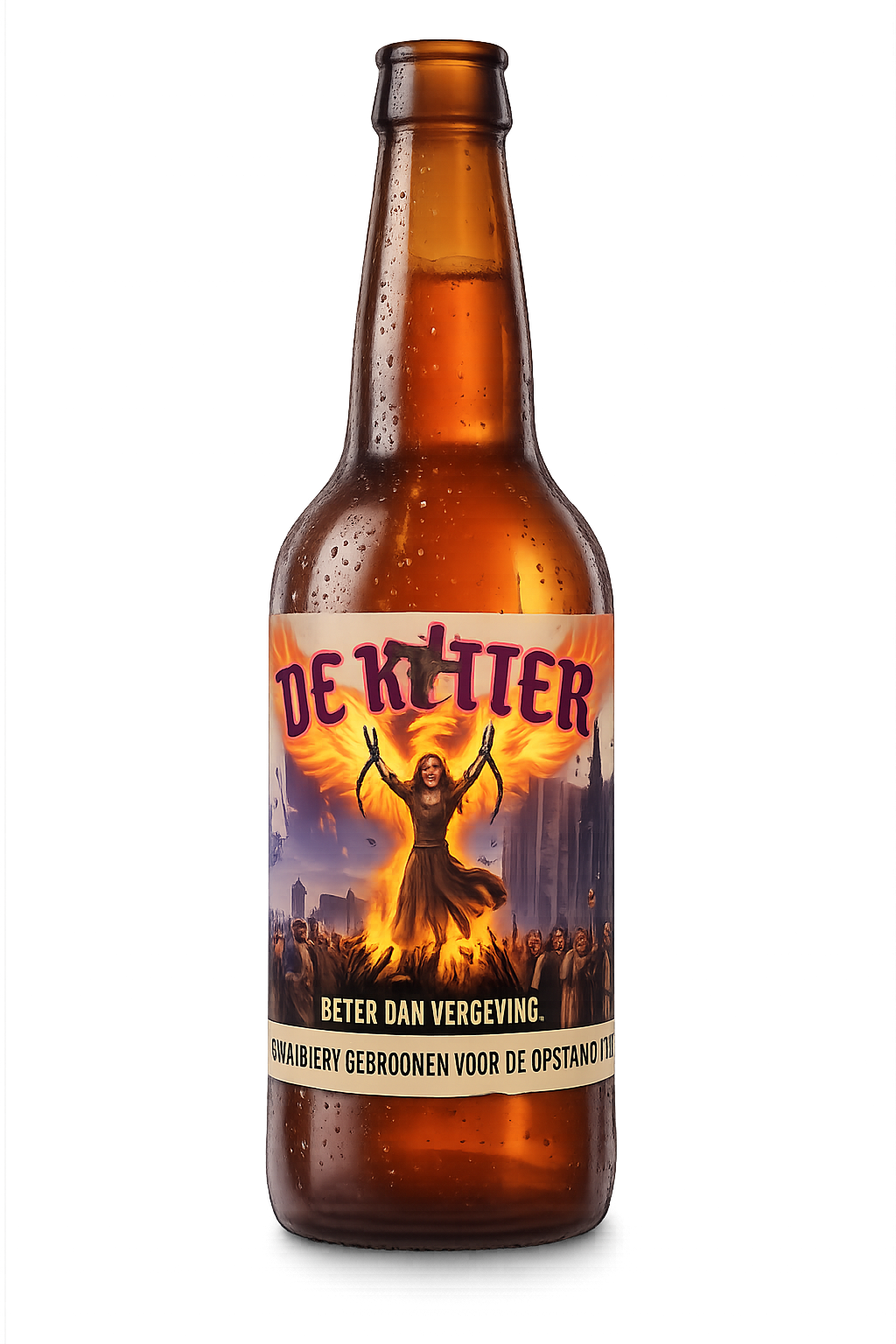 Marguerite heft een glas De Ketter in de brouwerij